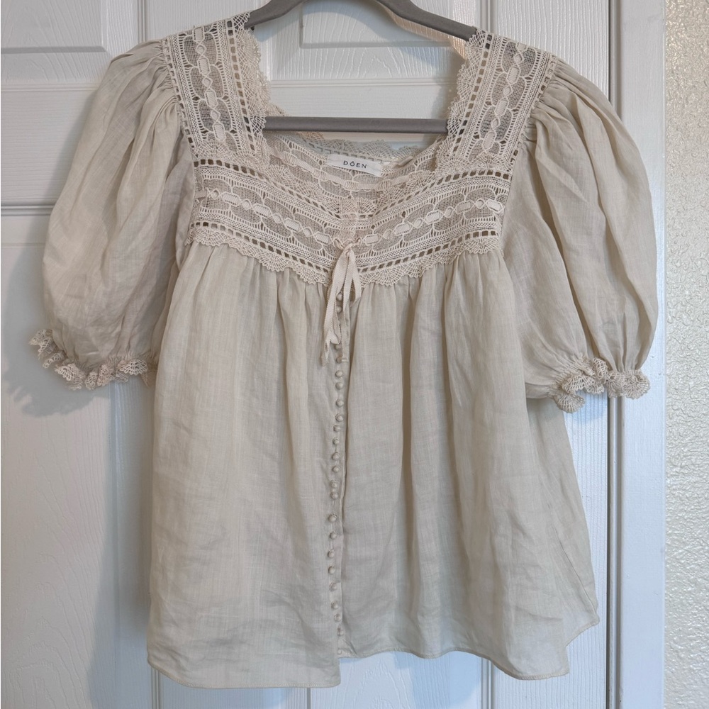 Doen Anneth top in nutmilk size S NWOT RARE FIND
